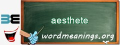 WordMeaning blackboard for aesthete